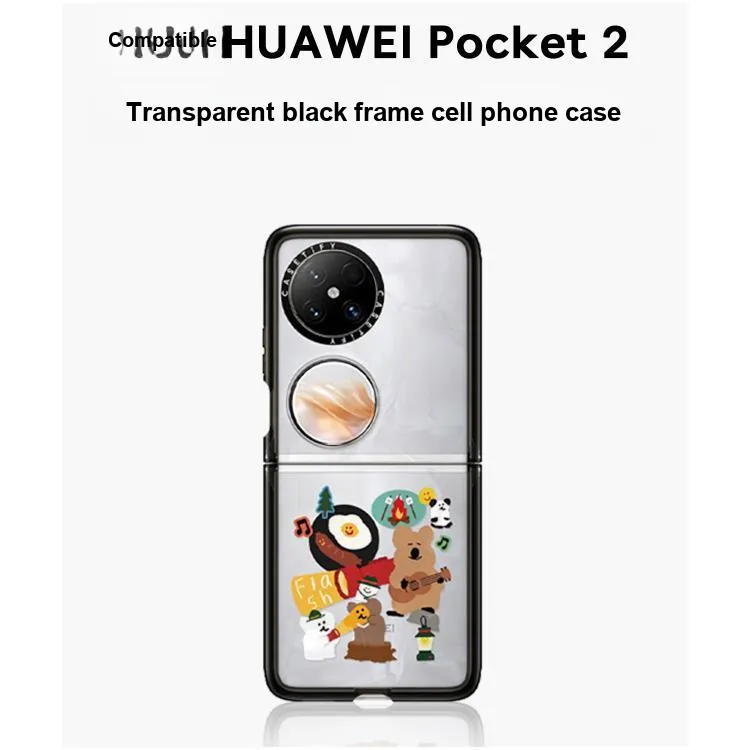 CASETIFY PC+TPU Material Happy Camping Phone Cases Compatibility With HUAWEI Pocket 2-2