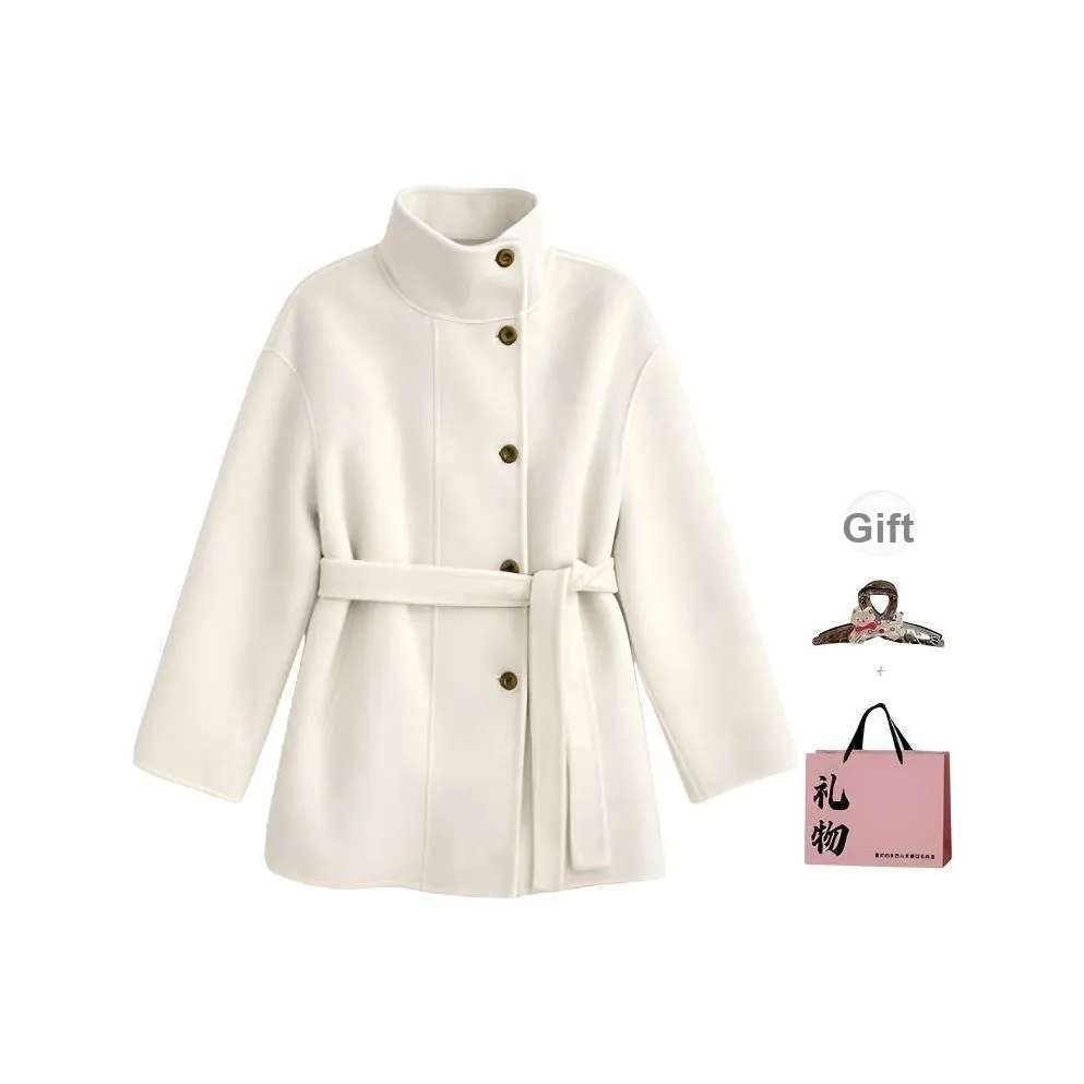 Princess Berdele Овсяный С подарками Заколка-краб + Эксклюзивная сумка для покупок Женское пальто