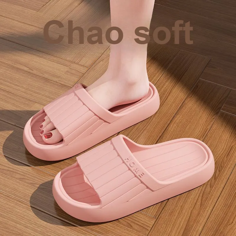 Foot Recreation Minimalist Style Vertical Stripes Letter Comfortable Quiet Slip Resistant Slippers Home Slippers Unisex-4