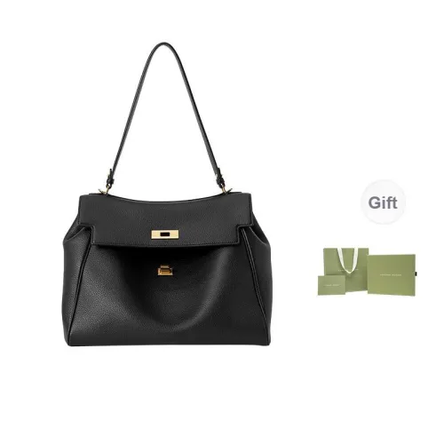 VANESSA HOGAN Cow Leather One Shoulder Shoulder Bag Women's Black