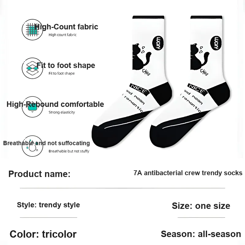 MIIOW Mid Calf Socks Unisex 3 Pack-1