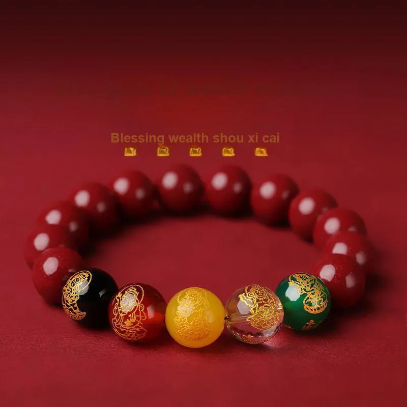 JIAHAOJADE Cinnabar Bracelets Unisex-8