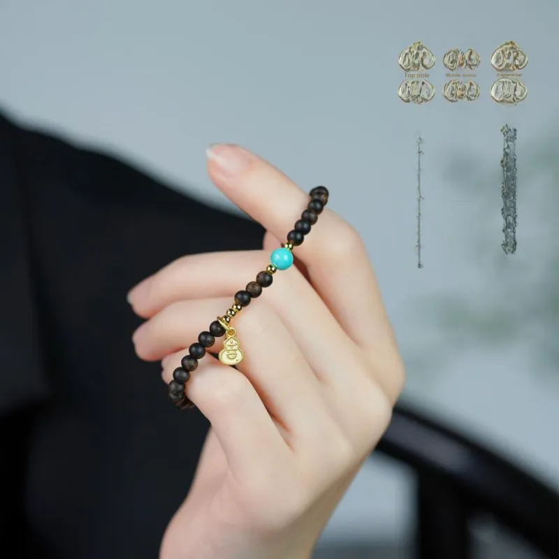 FANGYUANXIAOFU Fragrance Enhancer, Agarwood Bracelets Women's-22