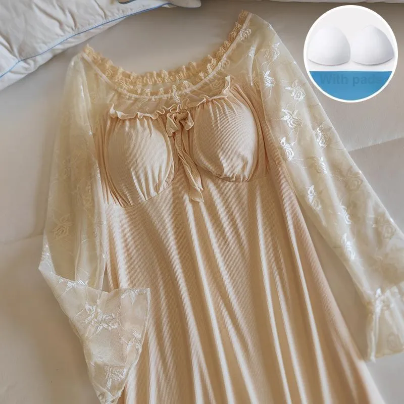 Sleeping Beauty Nightgown Women's Apricot-3