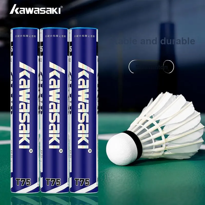 Kawasaki Duck Feather Shuttlecock 12 Pack Duck Feather Big Board Duck Feather Training Shuttlecocks-4