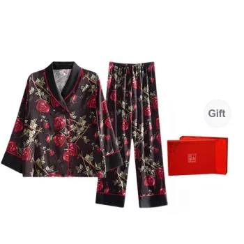 Shanghai Story Pajama Set Women's Gift Box Set Black Gold