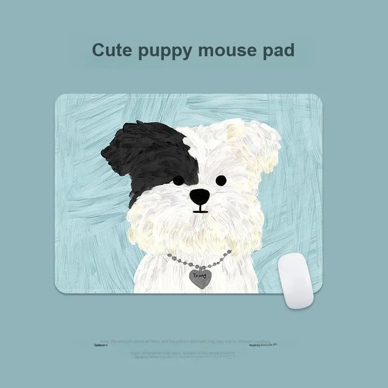 Beams Cute Puppy Small Size Computer Desk Pad Gaming Mat Slip Resistant Edge Trimmed Thickened Esports Mouse Pads-1