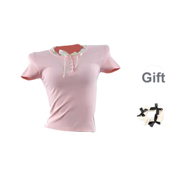CPAURA T Shirts Women's Pink Bowknot Hair Tie Comes With