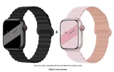 Apple Silicone Strap-Midnight Black * Pink Gray