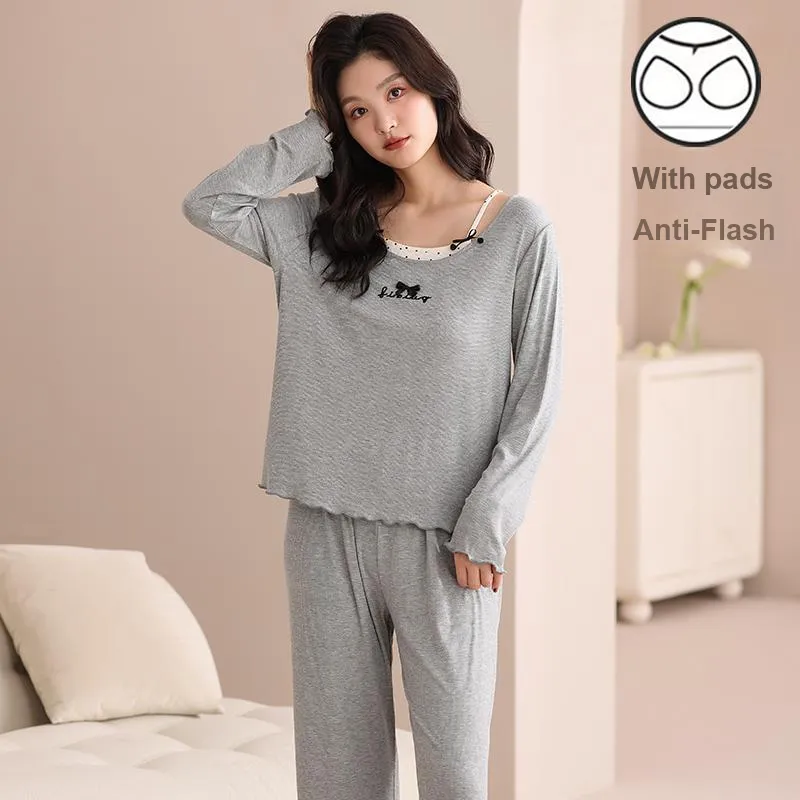 O'MESIK Pajama Set Women's Gray-6