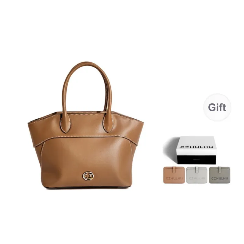Cthulhu Cow Leather Smiley Face Tote Shoulder Bag Crossbody Bag Handbag Medium Size Women's Brown/Black-0