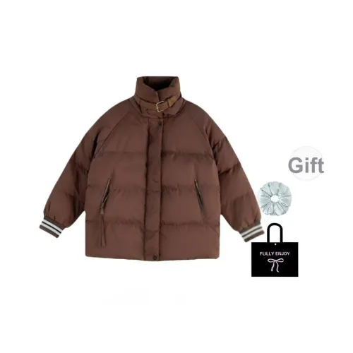 M MAICCO Кофейный В комплекте с резинкой для волос + эксклюзивной коробкой Женские пуховики (пуховики)