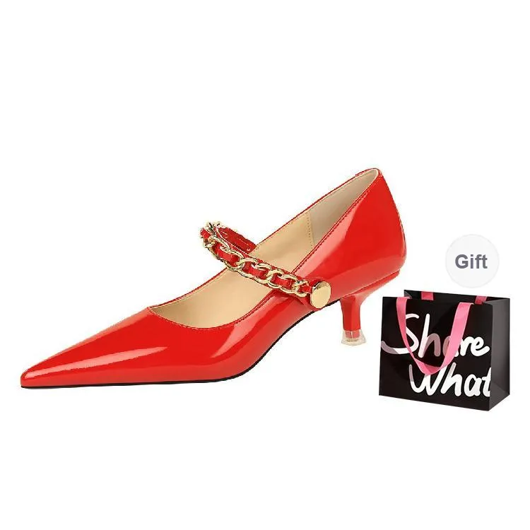BIGTREE Slim Heel High Heels 4.5cm Women's-14