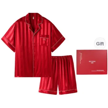 MEITENG Pajama Set Summer Men's Red