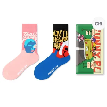 PL Mid Calf Socks Unisex Shopping Bag 2 Pack Mixed Color