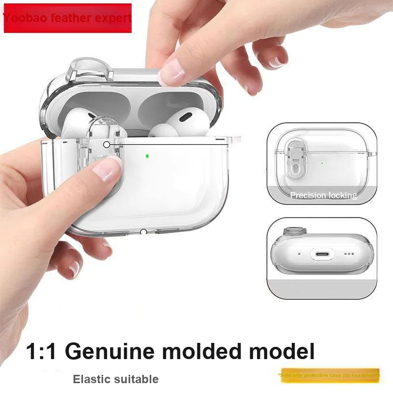 Yoobao Compatibility AirPods Full Collection TPU Transparent Ice Crystal Lock Design Headphone Cases-15