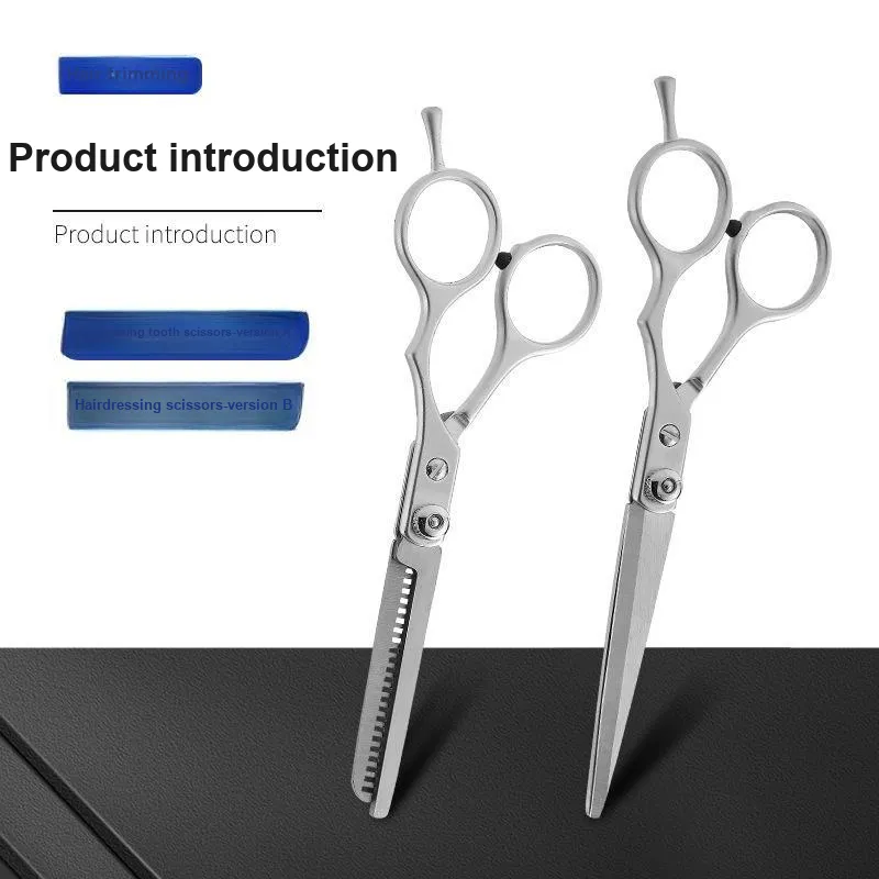 XIBI Haircutting Scissors With Flat Teeth 2 Piece Set Suitable For Home Use And Pet Grooming Hair-1