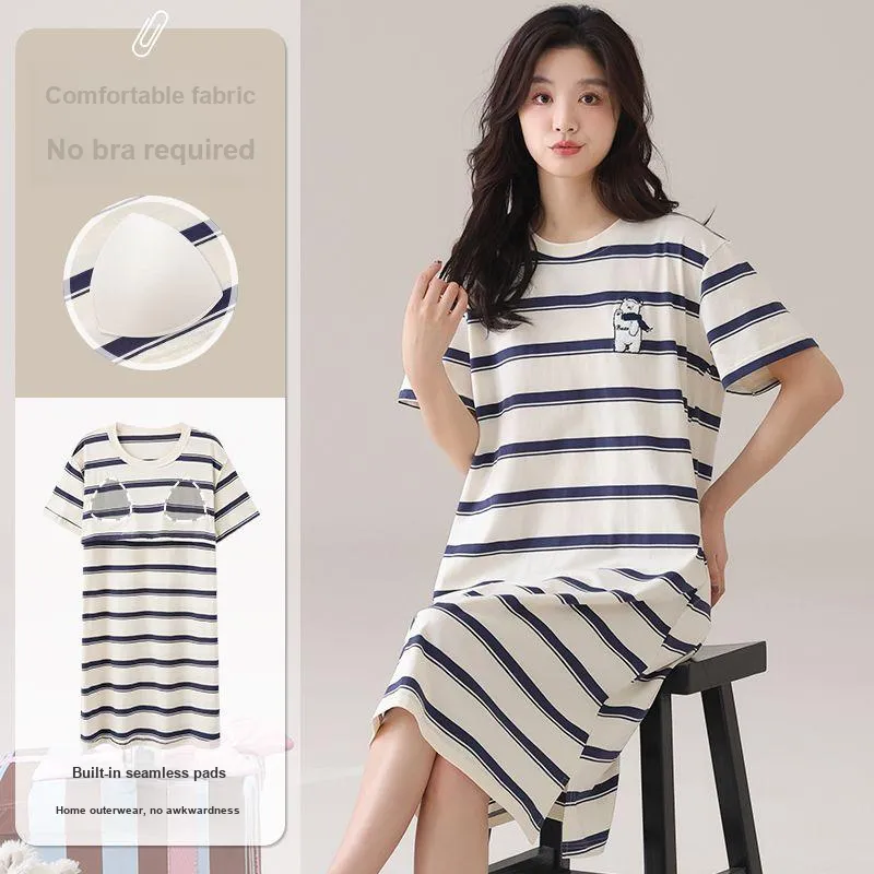 JINXU Nightgown Women's Light Gray-1