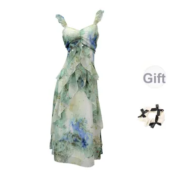 CPAURA Slip Dresses Women's Bright Blue+Bowknot Hair Tie Comes With