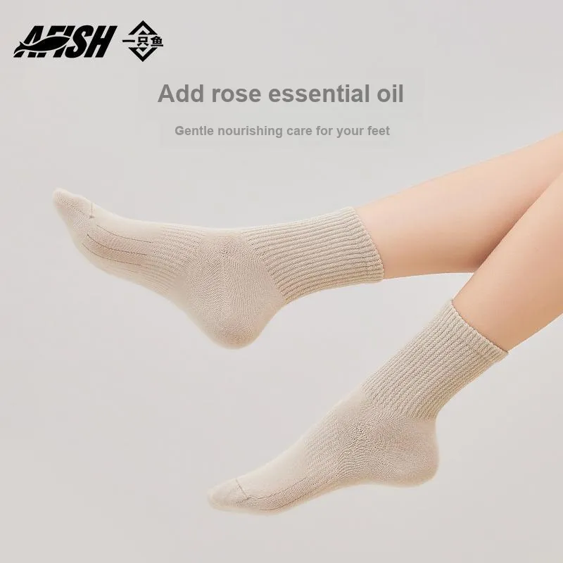 AFISH Mid Calf Socks Women's Shopping Bag 5 Pack-2