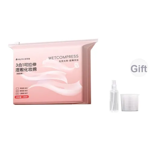 NILIYA Перфорированный влажный компресс для макияжа хлопок регулируемый очень тонкий тенсел 3 в 1 увлажняющие салфетки для лица