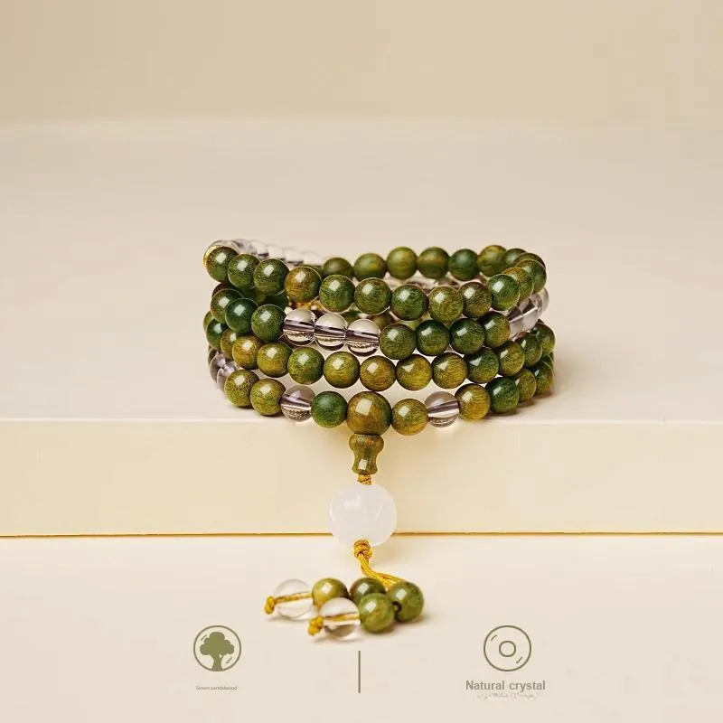 GUMUJIANG Green Sandalwood Wooden Bracelets Unisex-1