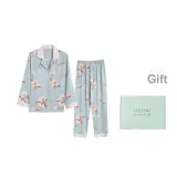 [Gift Box Set]Long-Sleeved Pants with White Magnolia Design
