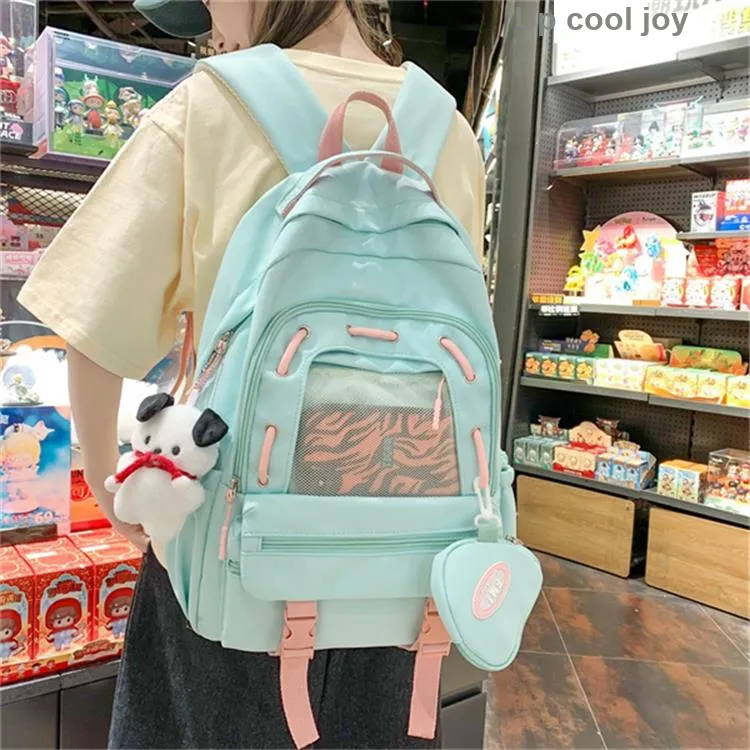 RUIPAI Nylon Backpack Unisex Custard/Lake Green/Dusty Blue/White/Black-4