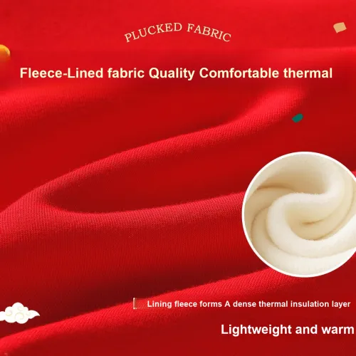 SNOOPY [Детский Новогодний С флисовой подкладкой Новогодний Костюм] Красный Лошадочный Год Nubi Белый_5 Пре-школьные Свитшоты