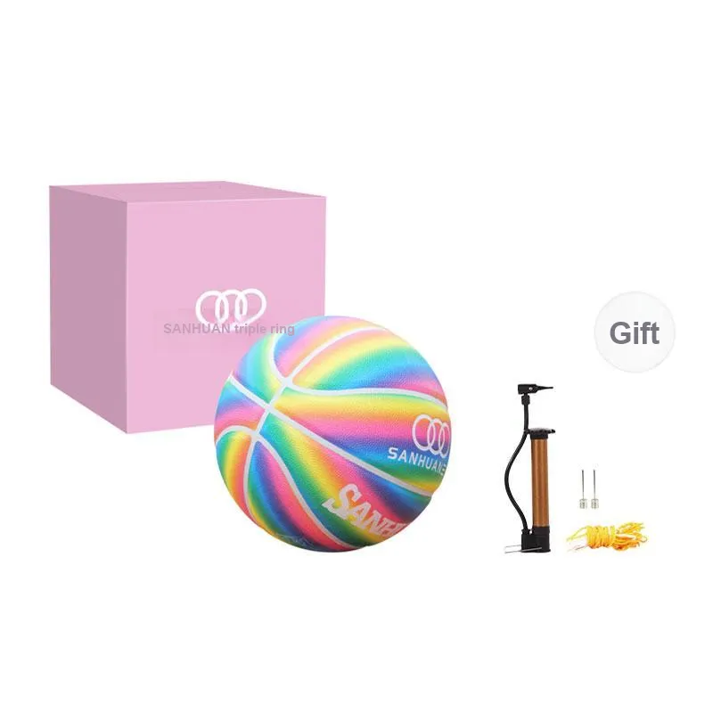 THREEHUAN PU Basketball 7 Colors Rainbow Size 7 Training Unisex-0