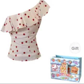 Gentle welcome T Shirts Women's Polka Dot Top Shopping Bag