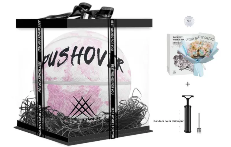 PUSHOVER PU Basketball Pink Size 7 Training Unisex-17