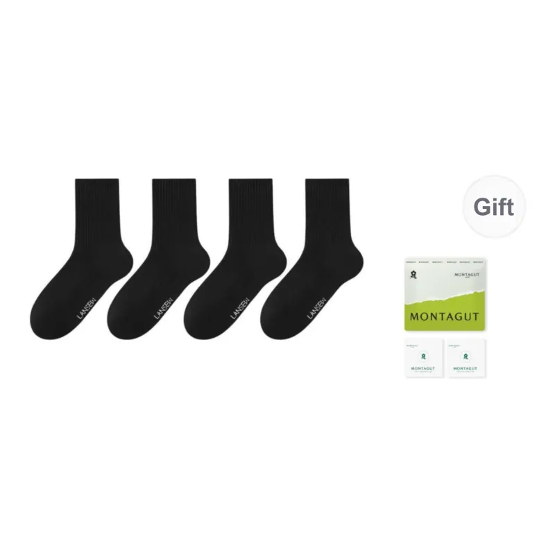 Montagut Mid Calf Socks Unisex 4 Pack-12