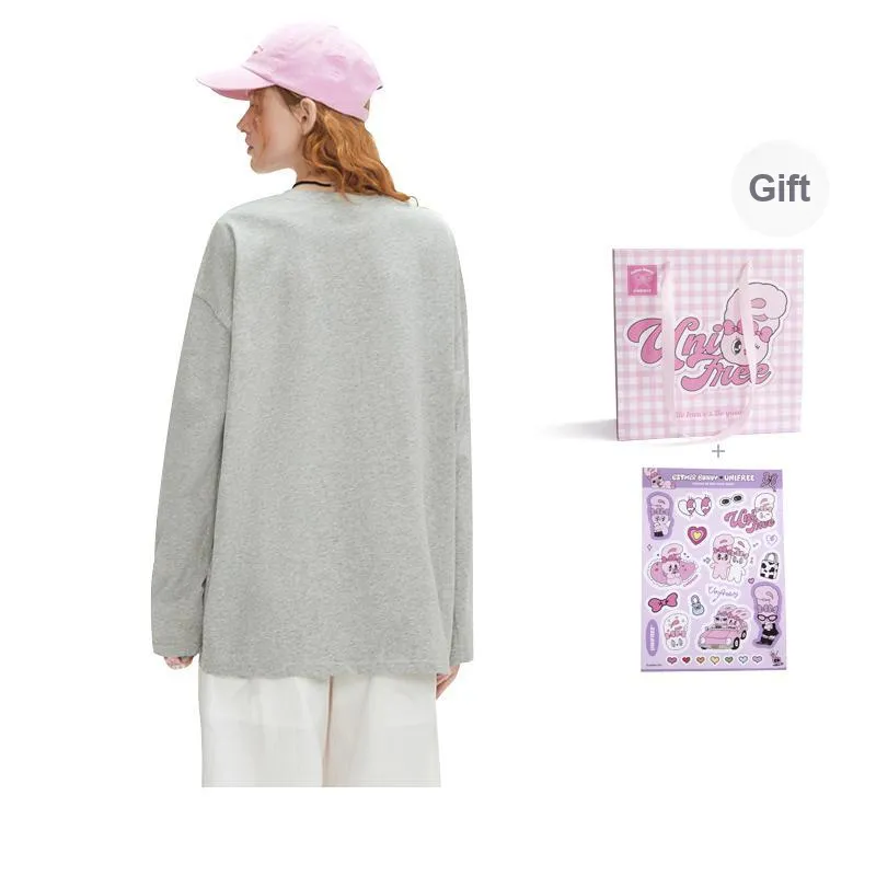UNIFREE x AISILEXIAOTU Drop Shoulder Sleeve T Shirt Women's-3