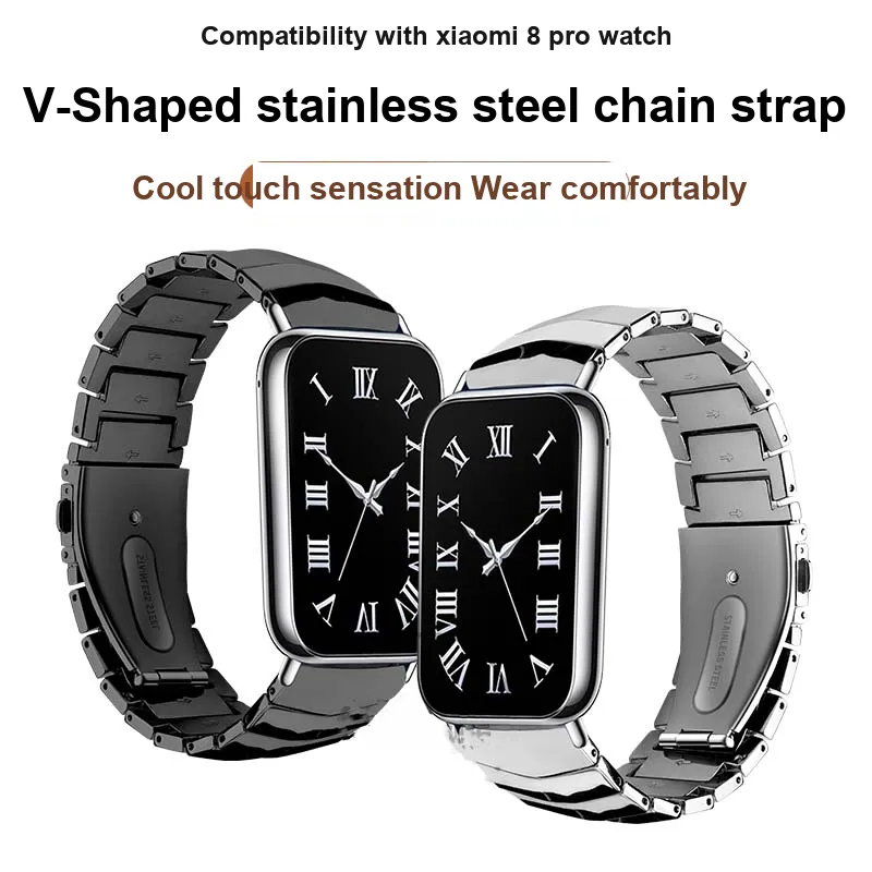 Mr. Strap Xiaomi Red Beige Compatibility Watch Band Made Of Steel-3