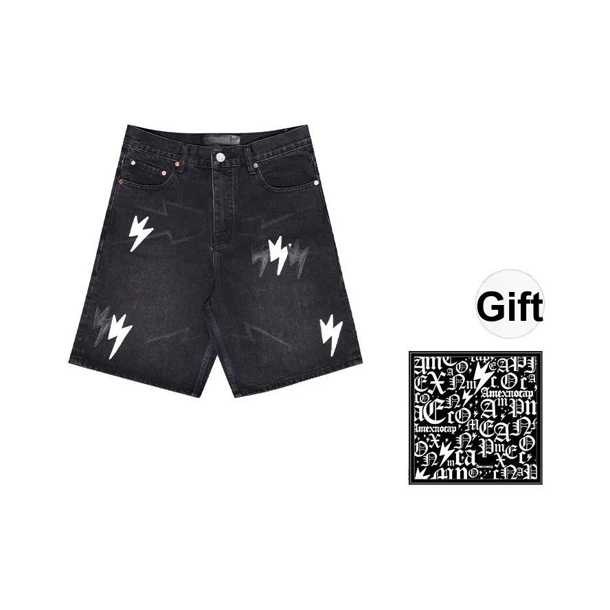 Amexnocap Черные унисекс джинсовые шорты