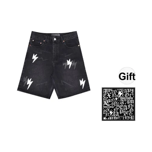 Amexnocap Черные унисекс джинсовые шорты