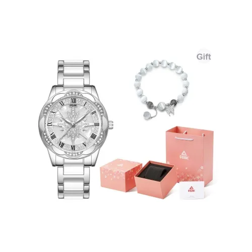 PEAK Кварцевый механизм Часы Женские Серебристый циферблат