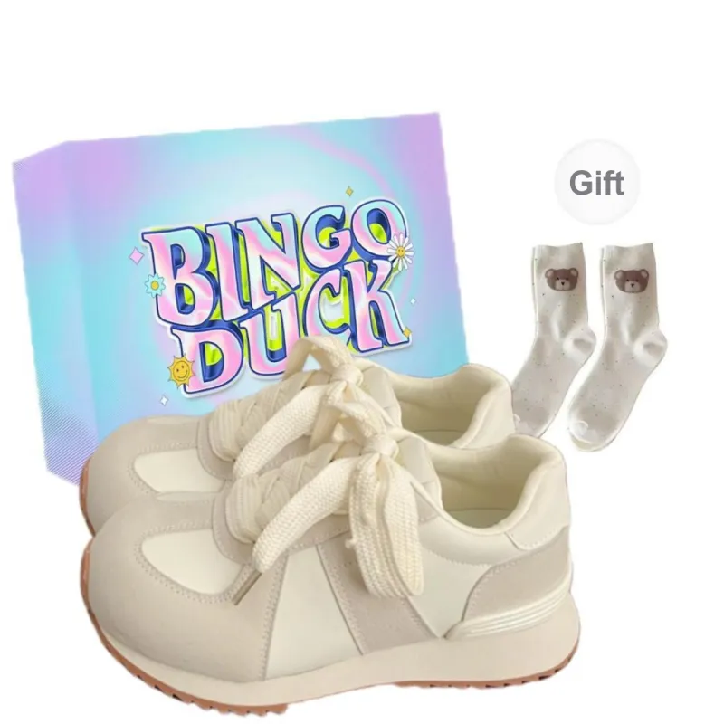 BINGO DUCK Shock Absorbers With Slip Resistant Features Low Top Casual Shoes Women's-4