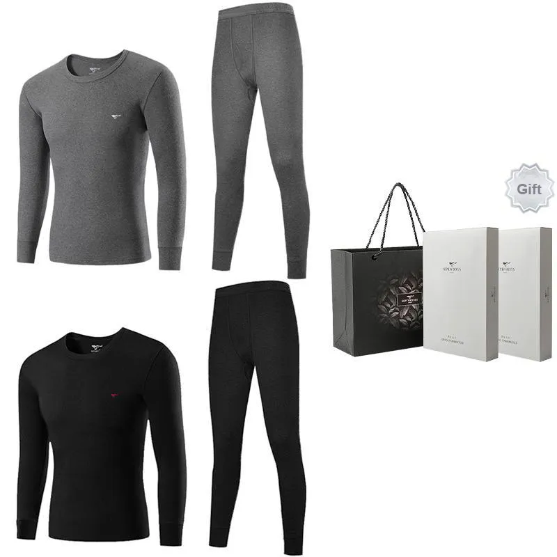 SEPTWOLVES Thermal Set Men's 2 Piece Underwear Gift Box Set-19