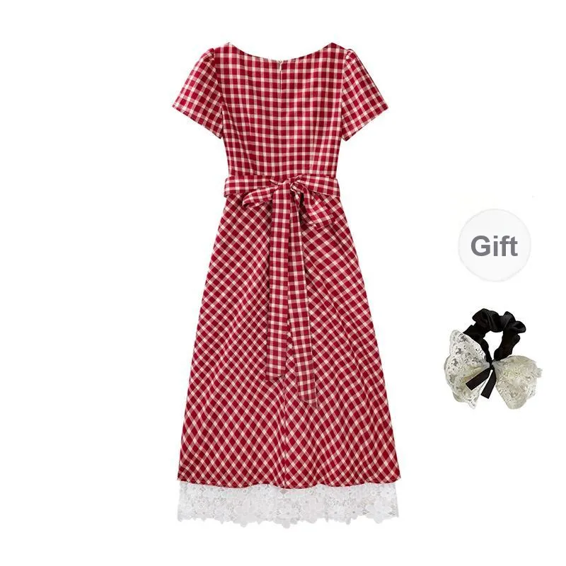 PAVEA Short Sleeved Dress Women's Rose Red-7