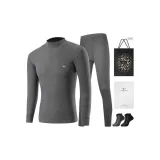 Mock Neck Clothing Sets (Dark Gray) 100% cotton Windproof/Includes 2 Pack Cotton Socks+Shopping Bag