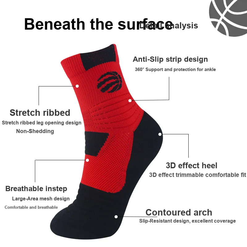 NBA Toronto Raptors Basketball Socks Men's 4 Pack-3