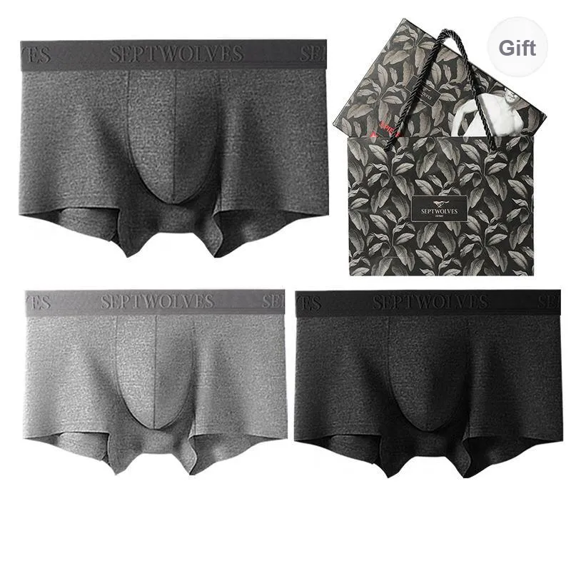 SEPTWOLVES Underwear Gift Box Men's 3 Pack Gift Box Set+Shopping Bag-56