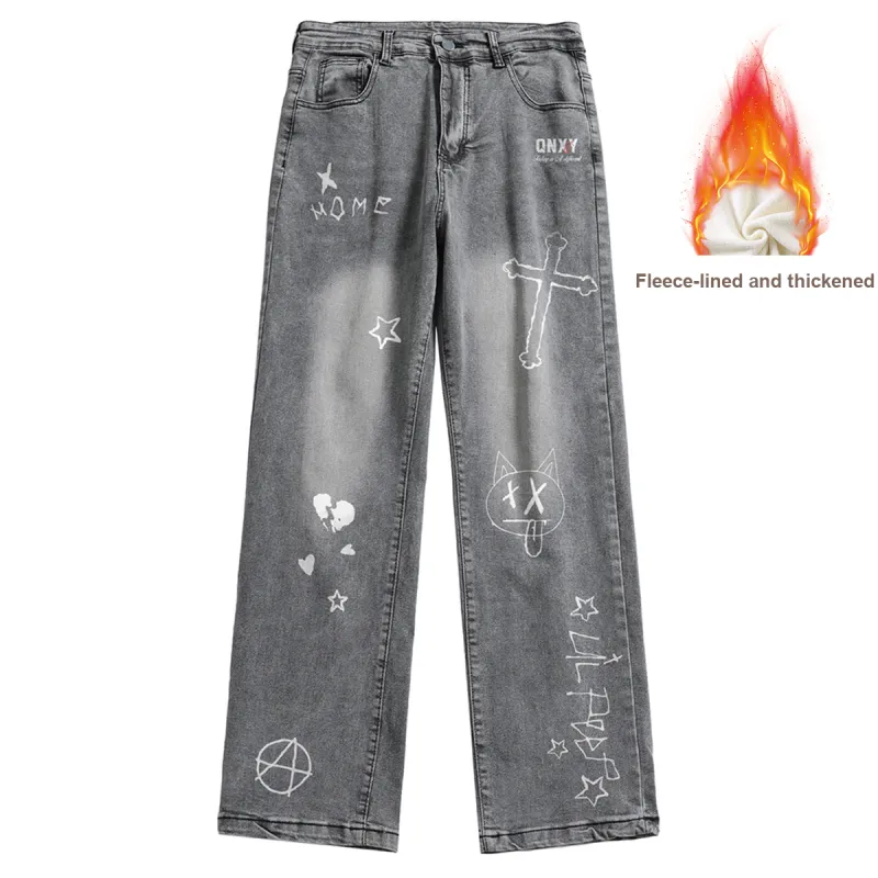 Qnxeey Jeans Unisex-51