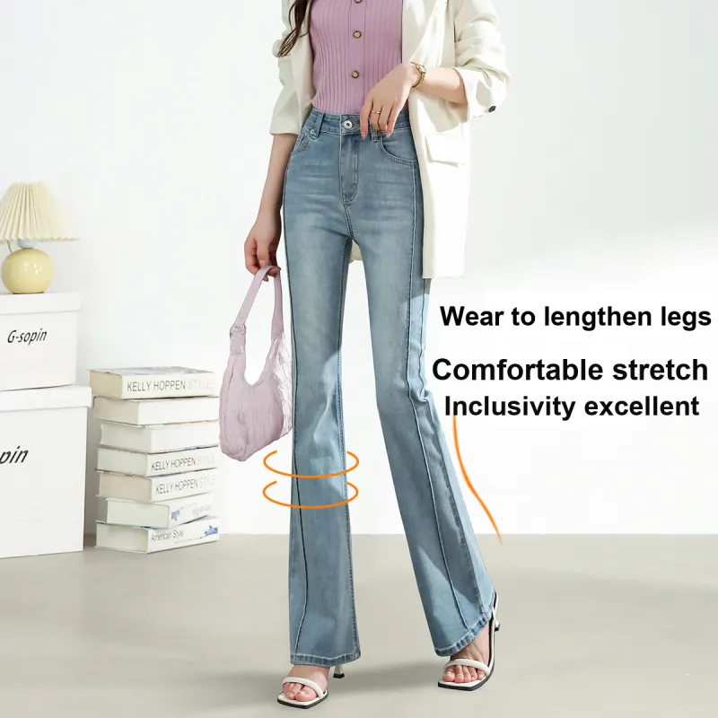 FAWENXIANGZI Jeans Women's Light Blue-2