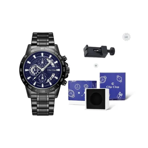 Clip Clop Кварцевый механизм Мужские часы 44 мм Синий