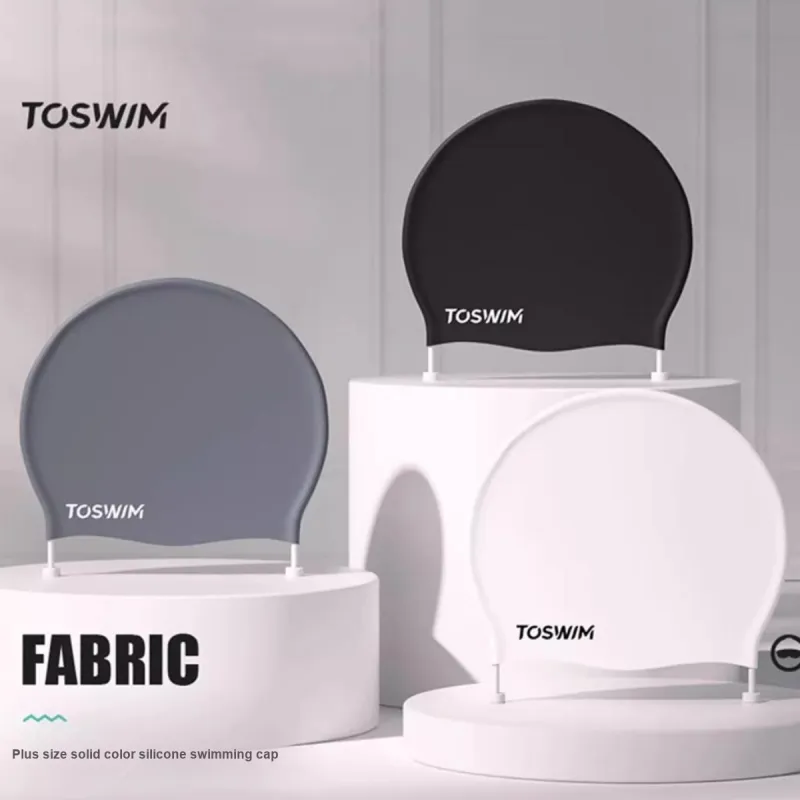 TOSWIM Swimming Caps Silicone Material Pool Training Unisex-2
