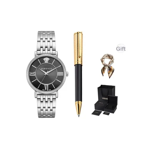 VERSACE Мужские часы Кварцевый механизм Серый циферблат Европейские US часы