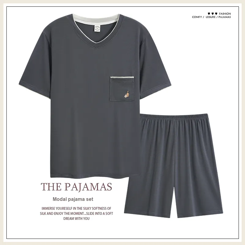 The Story Of The Flower Season Pajama Set Men's Dark Gray-2